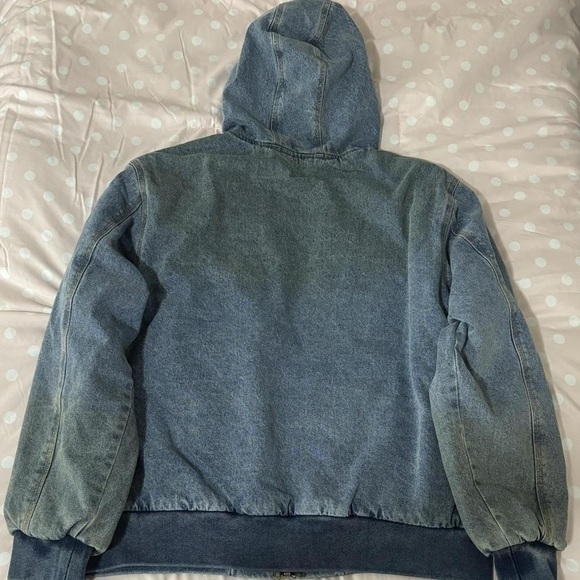 Supreme Blue Denim Zip-Up Hoodie - Picture 3 of 4